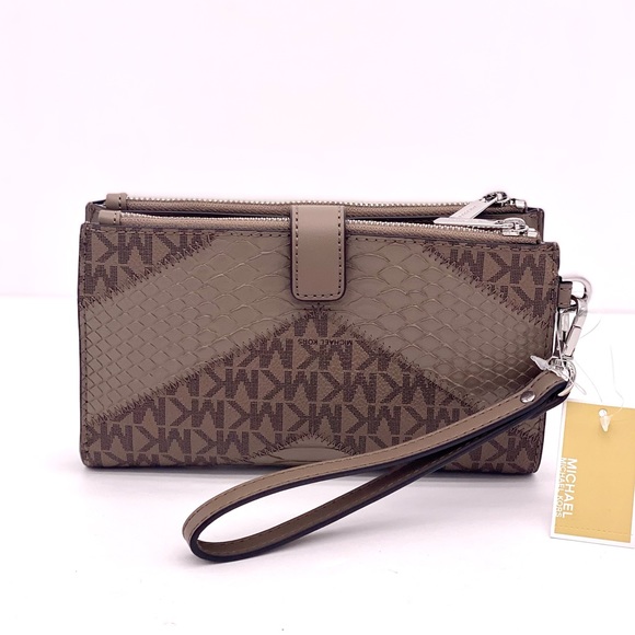 Michael Kors DoubleZip Wallet Wristlet Phone Case Dusk - Picture 9 of 15
